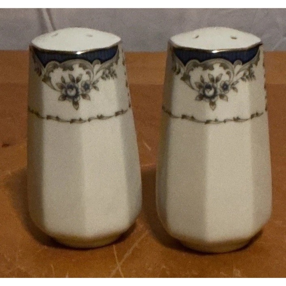 Seizan Fine China Mood Indigo 7936 Salt And Pepper Shakers, Retired